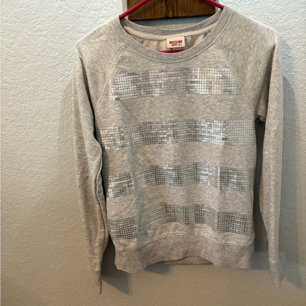 Mossimo Supply Co. Women's Light Gray Sequin Sweater